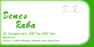 denes raba business card